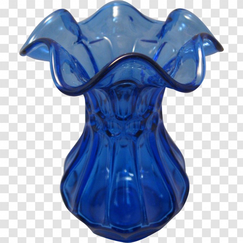 Vase Cobalt Blue Glass Ceramic Porcelain - Ruffle Transparent PNG