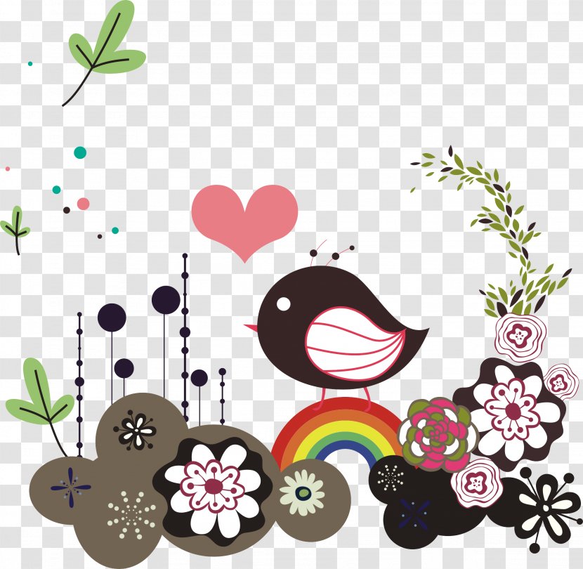 Flower Euclidean Vector Bird - Flora - Cartoon Birds Transparent PNG