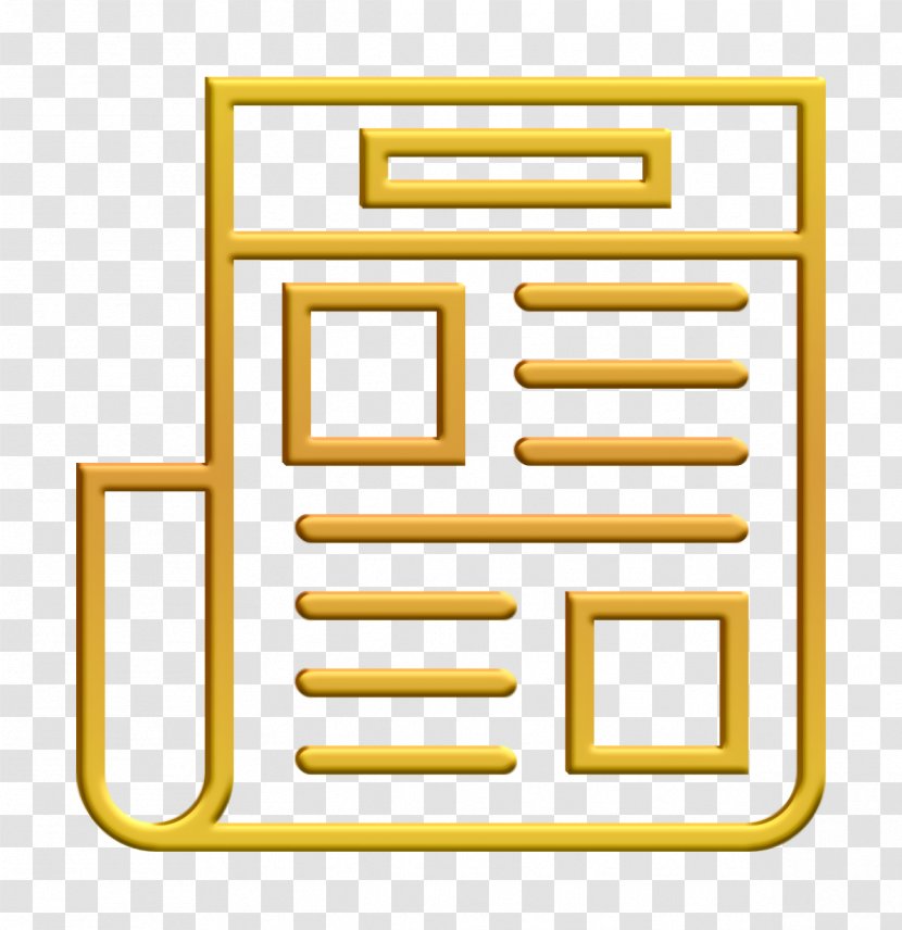 Newspaper Icon - Design - Rectangle Yellow Transparent PNG