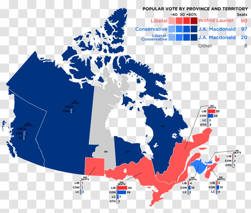Canada Canadian Federal Election, 1887 Vector Map - Electoral District Transparent PNG