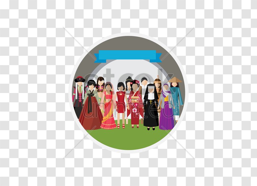 Woman Cartoon - Folk Costume - Oval Pink Transparent PNG