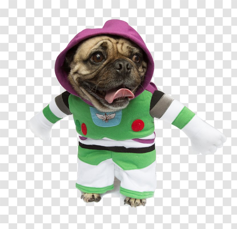 Pug Buzz Lightyear Dog Breed Costume Puppy - Comes To Pay New Year's Call! Transparent PNG
