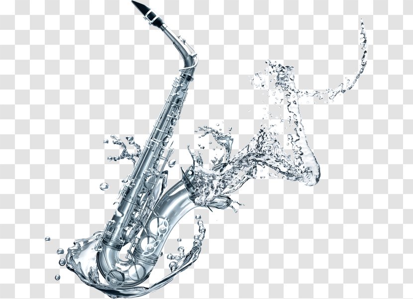 Saxophone Poster - Silhouette - Water Transparent PNG