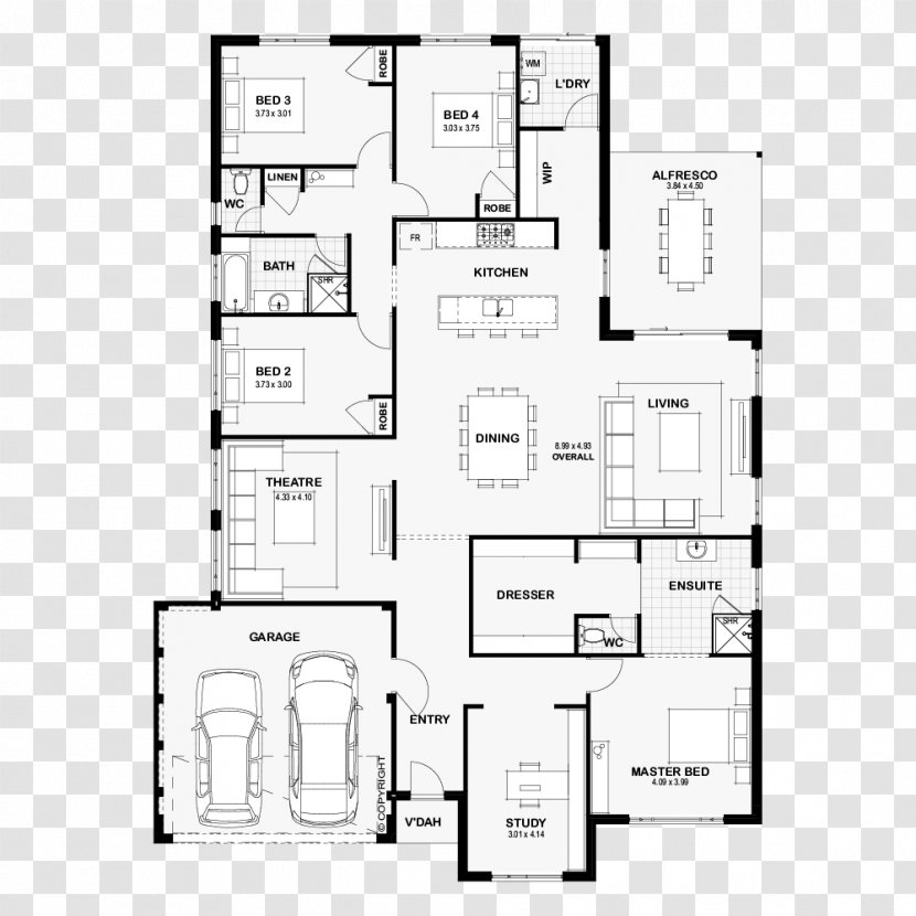Floor Plan Square Pattern - Black And White - Angle Transparent PNG