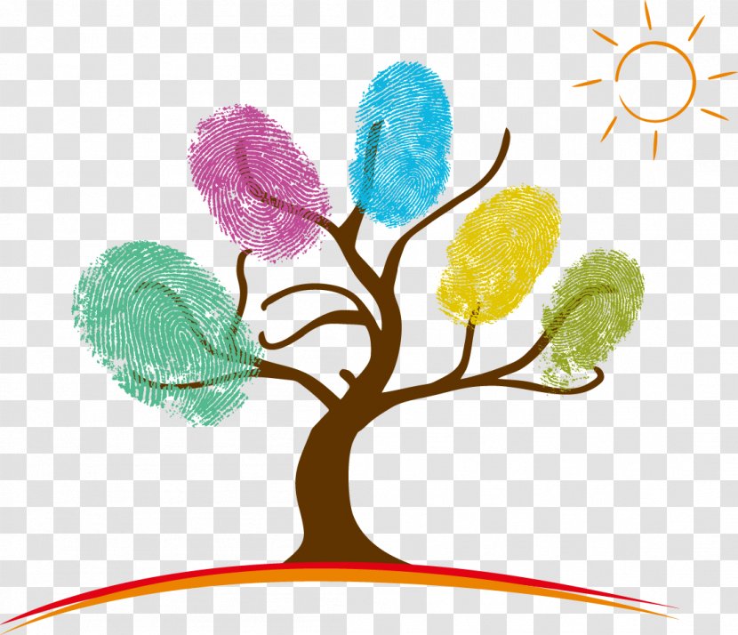 Fingerprint Tree Raster Graphics - Colorful Abstract Creative Transparent PNG