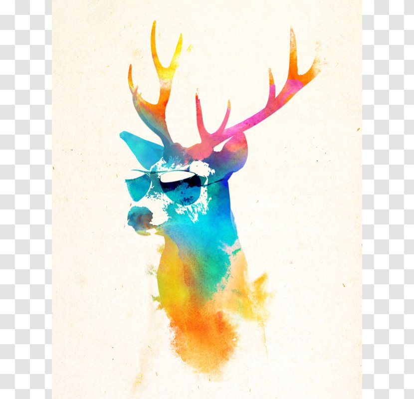 Deer Poster Art Crow - Watercolor Transparent PNG