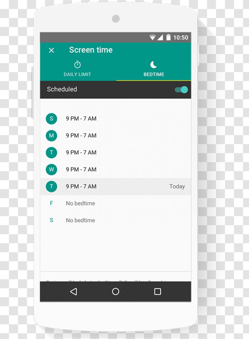 Child Google Family Android Parental Controls - Portable Communications Device - Bedtime Transparent PNG