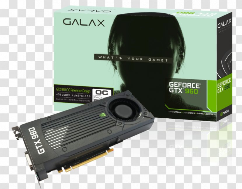 Graphics Cards & Video Adapters NVIDIA GeForce GTX 960 GDDR5 SDRAM - Processing Unit - Reference Box Transparent PNG