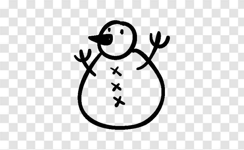Christmas Download Clip Art - Black And White - Simple Snowman Transparent PNG