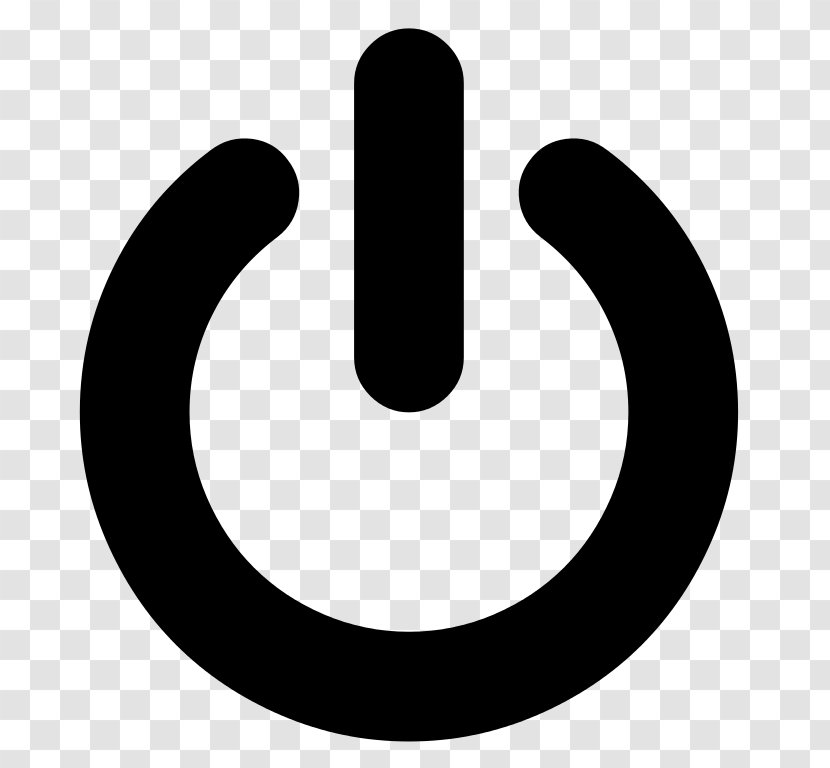Power Symbol Electrical Switches Button - Black And White - Awesome Transparent PNG