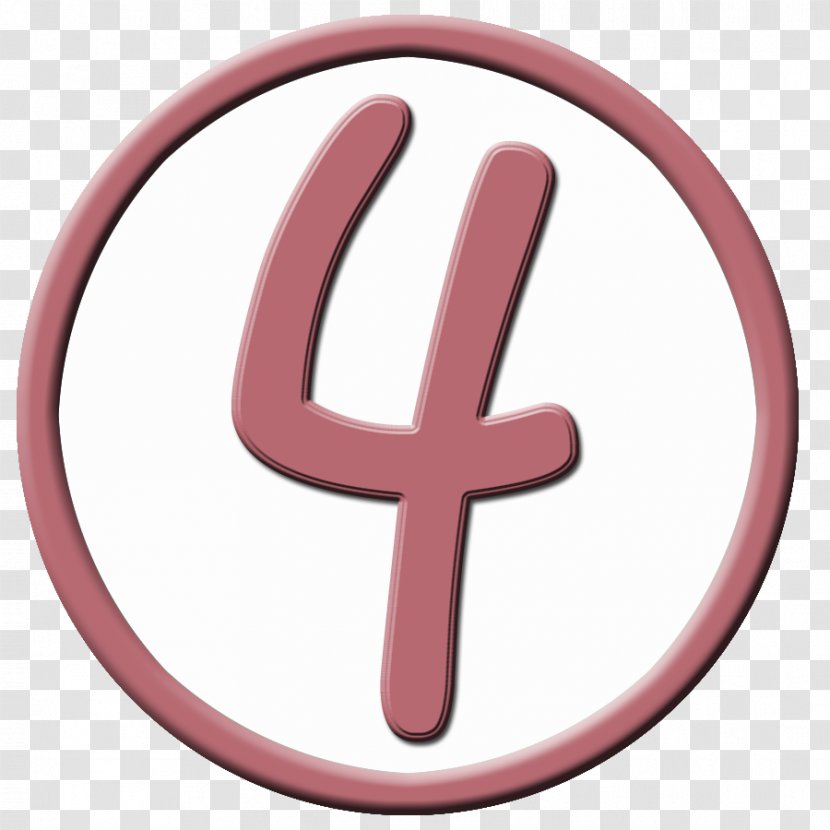 Circle Symbol Download - Pink - Number 4 Transparent PNG