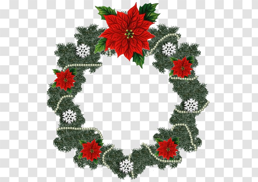 Wreath Santa Claus Christmas Ornament Card - Cut Flowers Transparent PNG