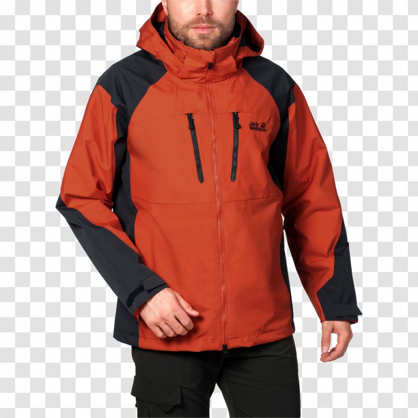 Hoodie Jacket Polar Fleece Clothing Jack Wolfskin - Orange Transparent PNG