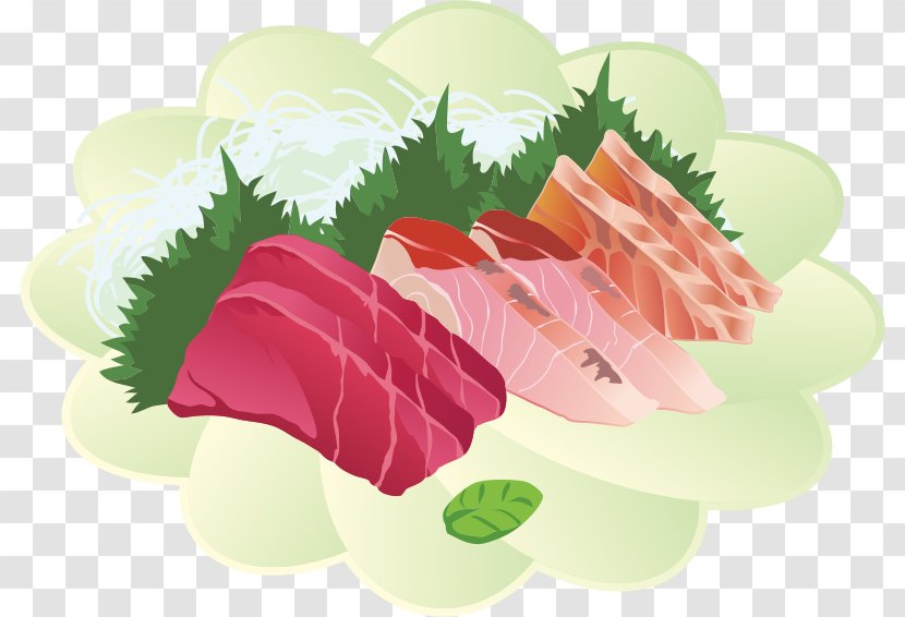 Sashimi Japanese Cuisine Beefsteak Plant Garnish Fish Transparent PNG