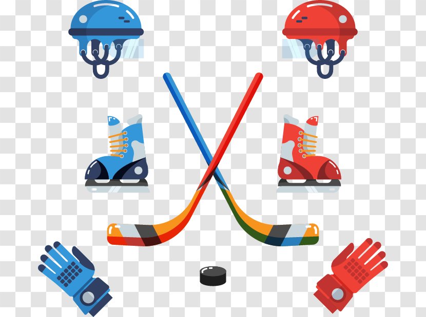 Ice Hockey Floor - Goal - Couple Winter Sports Equipment Transparent PNG