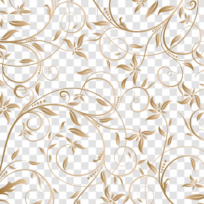 Shading - Floating Gold Elegant Pattern Vector Transparent PNG