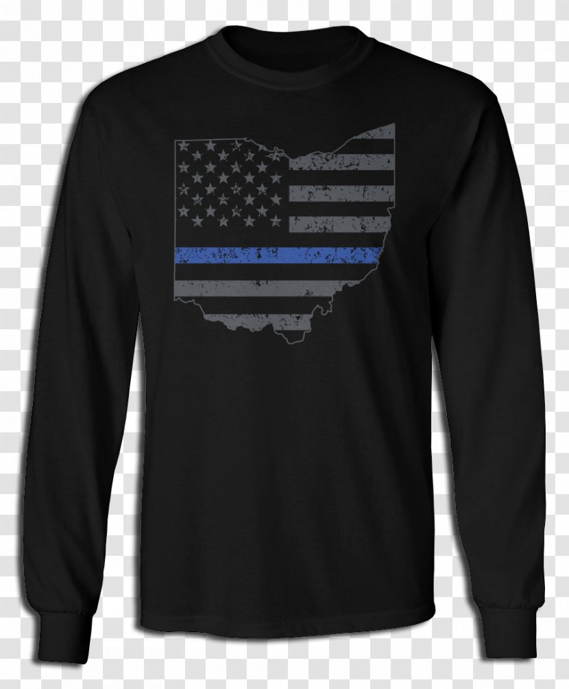 Long-sleeved T-shirt Top Sweater - Brand - Thin Blue Line Transparent PNG