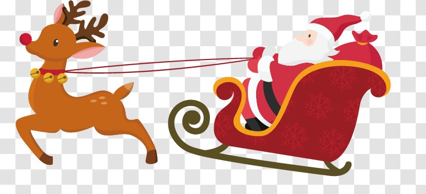 Santa Claus Christmas Card Reindeer Decoration - Car Transparent PNG
