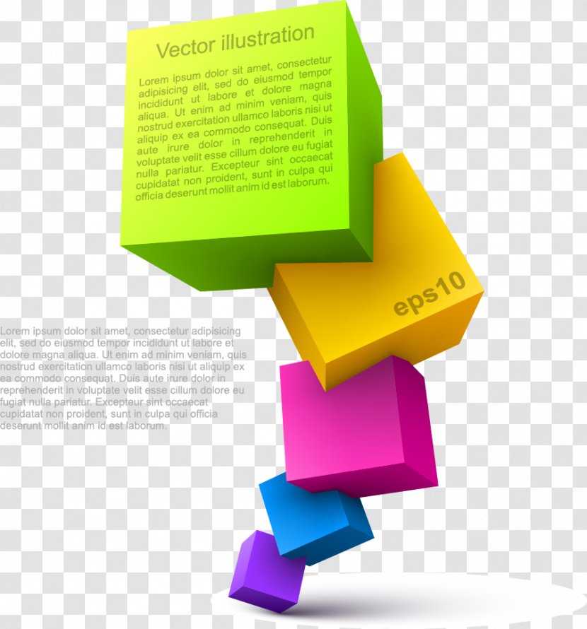 Color Cube Three-dimensional Space Illustration - Brand - Stack Material Transparent PNG