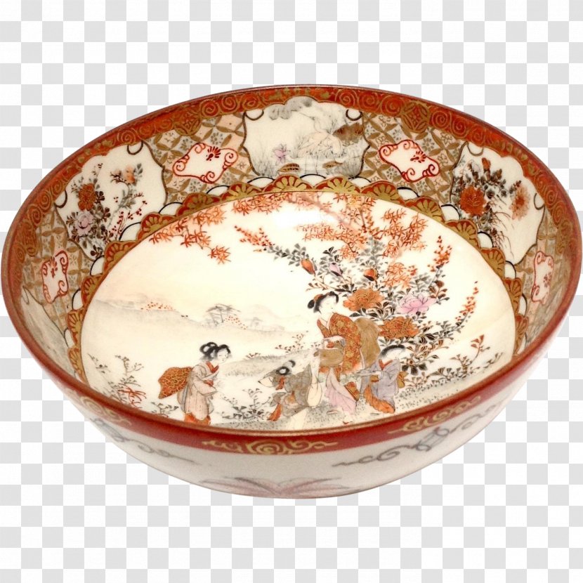Kutani Ware Plate Japan Porcelain Bowl - Ruby Lane Transparent PNG