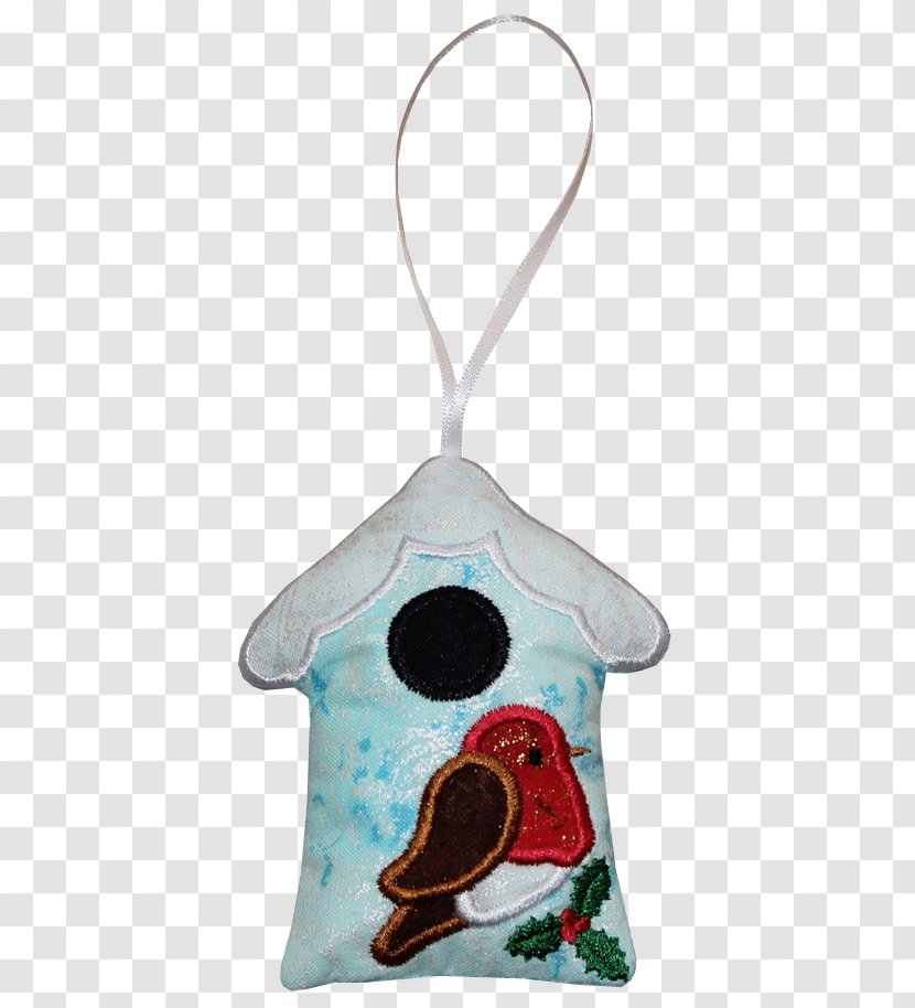 European Robin Machine Embroidery Christmas Ornament - Turquoise - St. Patricks Badge Transparent PNG