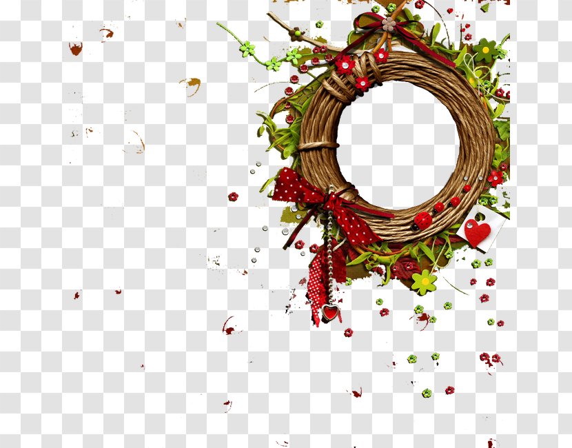 Christmas Ornament Twig Wreath Circle Pattern - Grass Ring Transparent PNG