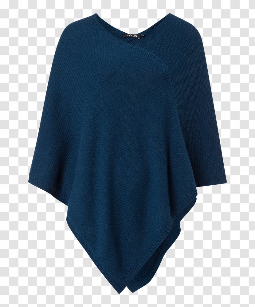 Sleeve Shoulder Poncho Shirt - Electric Blue Transparent PNG