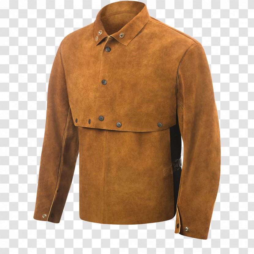 Leather Jacket Sleeve Welding Cape Bib - Pocket - Cowhide Transparent PNG