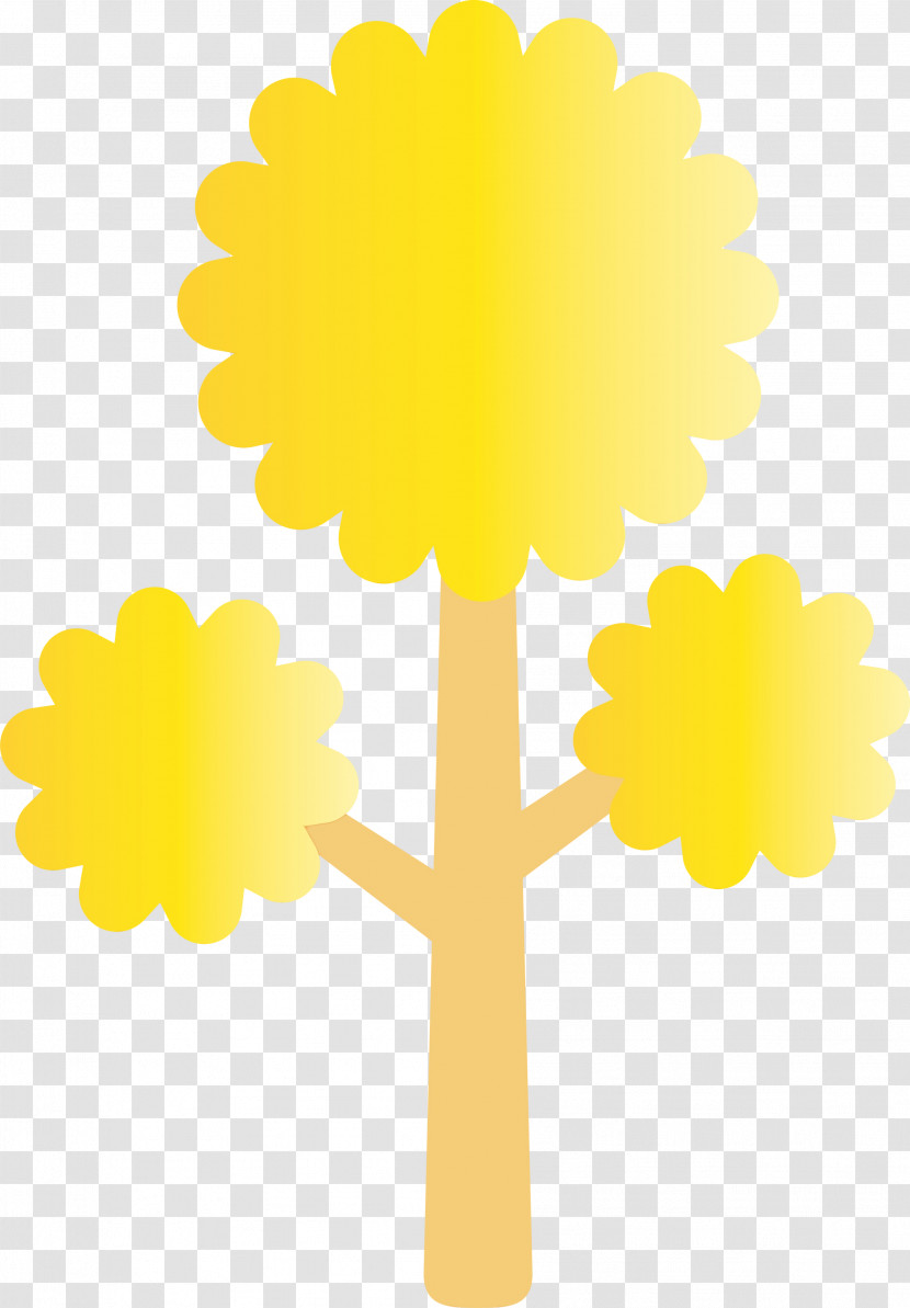 Yellow Tree Symbol Plant Transparent PNG