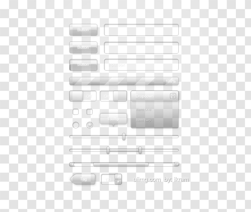Black And White Pattern - Cartoon - Transparent Glass Button UI Components Transparent PNG