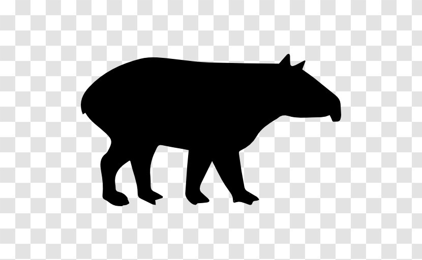 Tapir Mammal - Bear - Black And White Transparent PNG