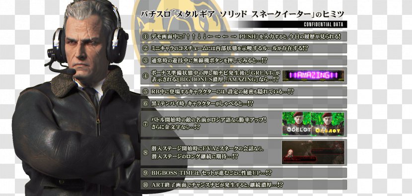 Metal Gear Solid 3: Snake Eater V: The Phantom Pain Major Zero - Konami - Confidential Transparent PNG