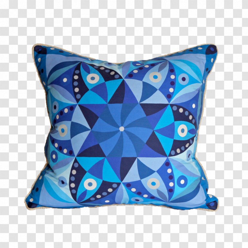 Throw Pillows Cobalt Blue Turquoise - Linen - Electric Daisy Carnival Transparent PNG