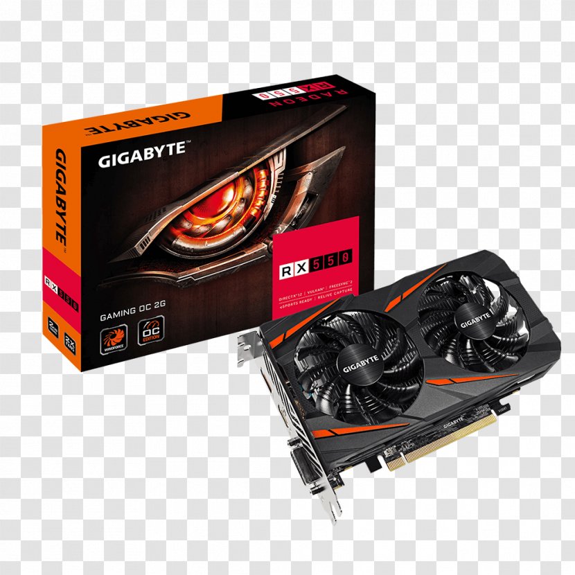 Graphics Cards & Video Adapters AMD Radeon RX 550 GDDR5 SDRAM Gigabyte Technology 500 Series - Rx - Electronics Accessory Transparent PNG