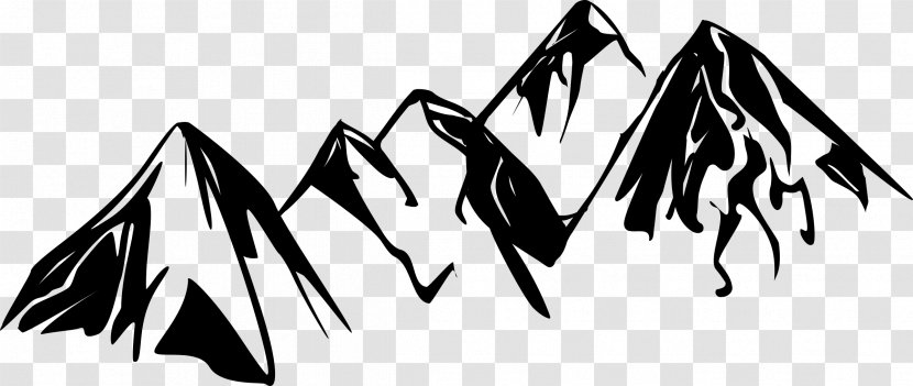 Mountain Cartoon - Black - Wing Line Art Transparent PNG