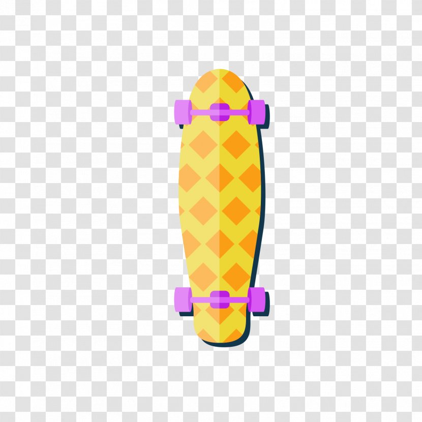 Skateboarding Color Euclidean Vector Purple - Equipment And Supplies - Yellow Skateboard Transparent PNG