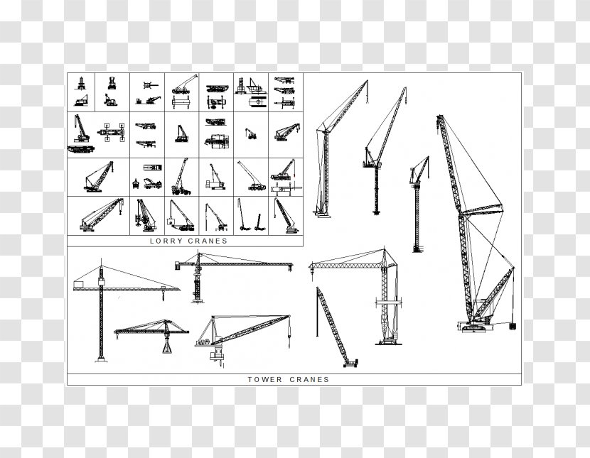 .dwg Computer-aided Design AutoCAD Crane Drawing - Truck Transparent PNG