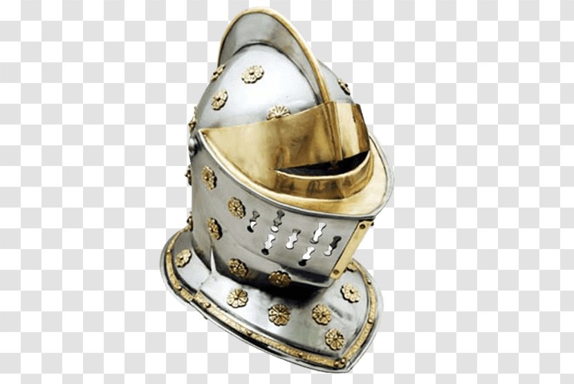 Middle Ages Close Helmet Knight Burgonet - Nasal Transparent PNG