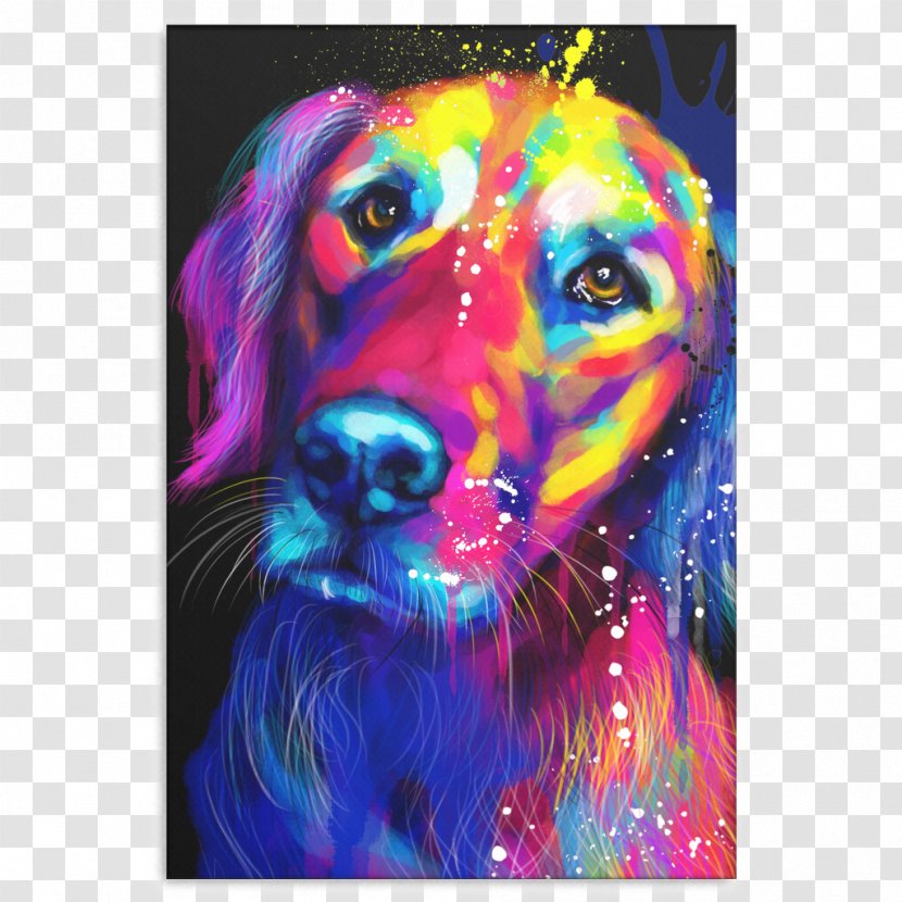 Dog Psychedelic Art Magenta Snout Violet - Stxedtm Nr Eur - French Border Transparent PNG