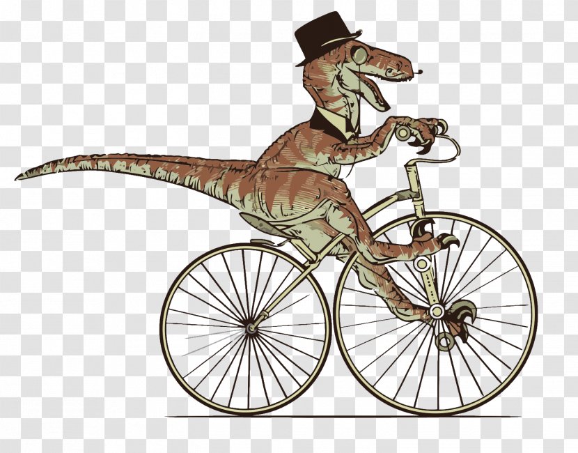 Velociraptor Tyrannosaurus Utahraptor Deinonychus Brachiosaurus - Tandem Bicycle Transparent PNG