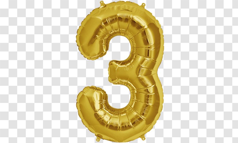 Balloon Party Gold Birthday Foil - Brass - Number Transparent PNG