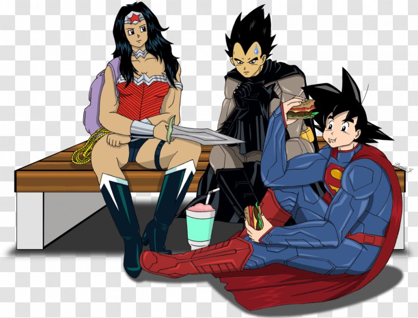 Superman Goku Diana Prince Batman Vegeta - Heart - Cartoon Loves Pregnant Woman Picture Transparent PNG