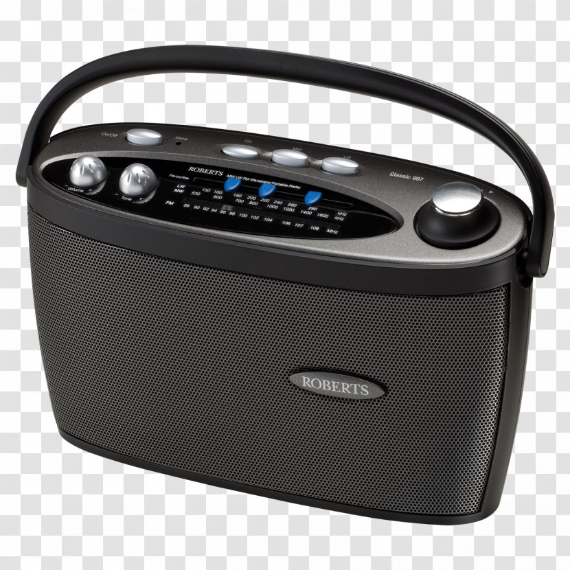 Roberts Radio FM Broadcasting Medium Wave R9993 3 Band Portable - Sound Box Transparent PNG