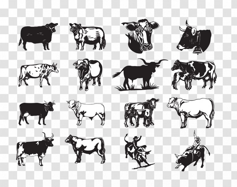 Texas Longhorn Beef Cattle Bull Clip Art - Livestock - Dairy Cow Transparent PNG