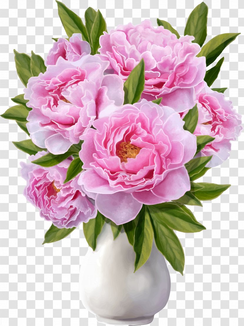 Cut Flowers Stock Photography Vase - Peony Transparent PNG