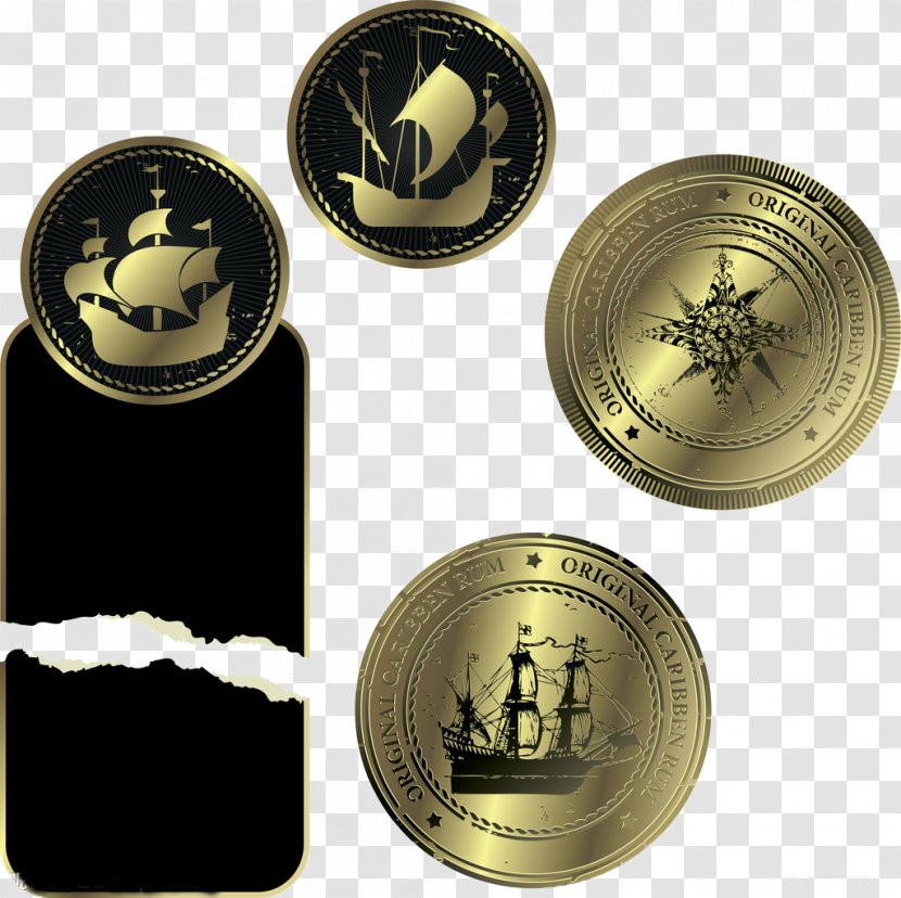 Adobe Illustrator Gold Coin - Metal - Sailing Commemorative Coins Transparent PNG