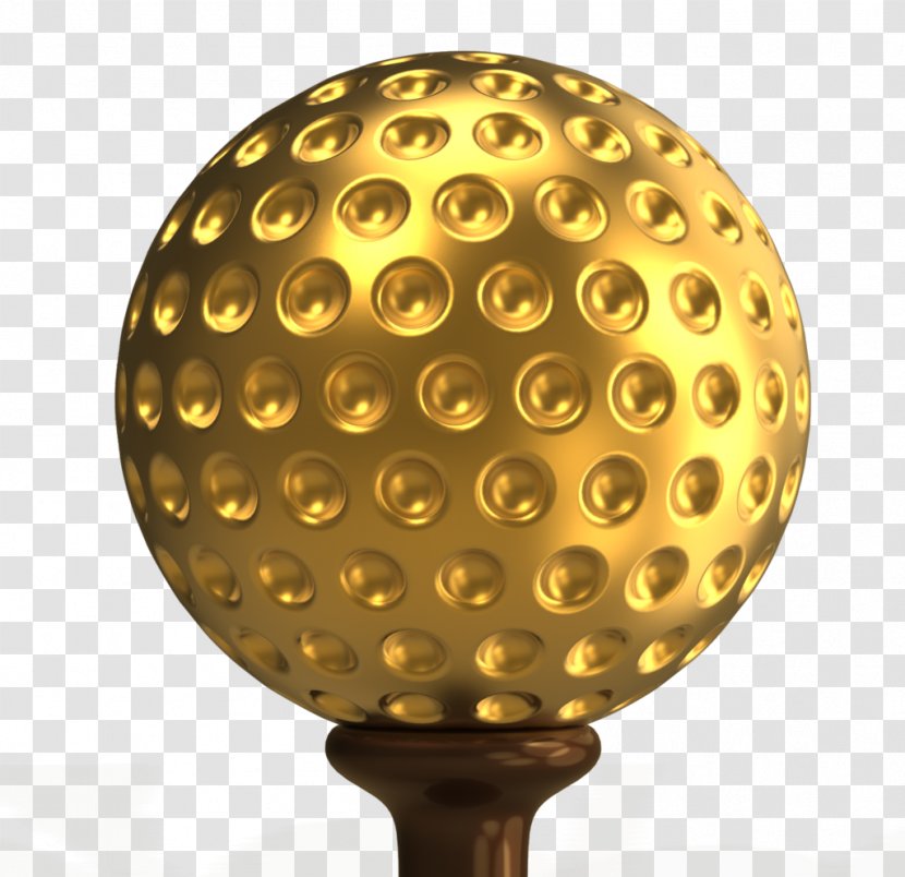 Golf Ball 3D Computer Graphics - 3d - Gold Transparent PNG
