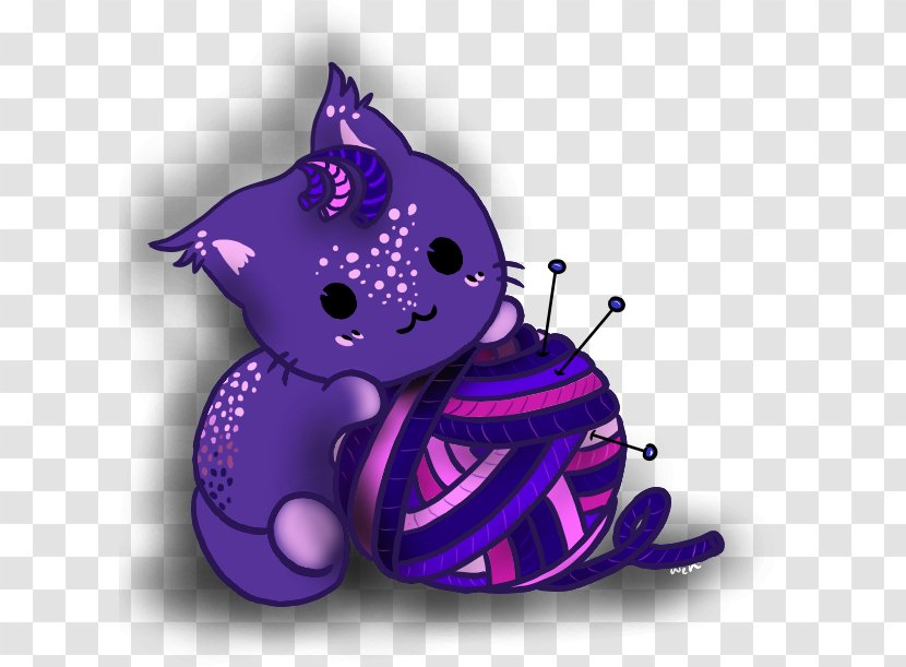 Cat Illustration Clip Art Character Purple Transparent PNG