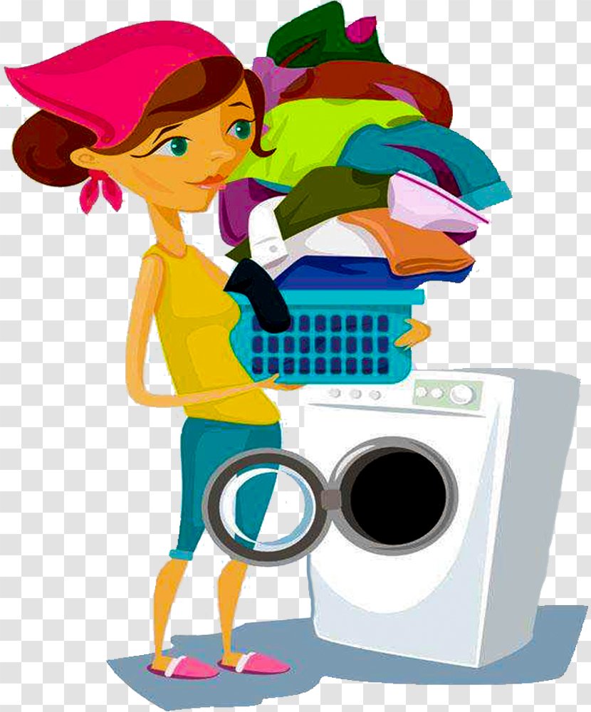 Washing Machine Laundry Clothing - Wash Clothes In Machines Transparent PNG