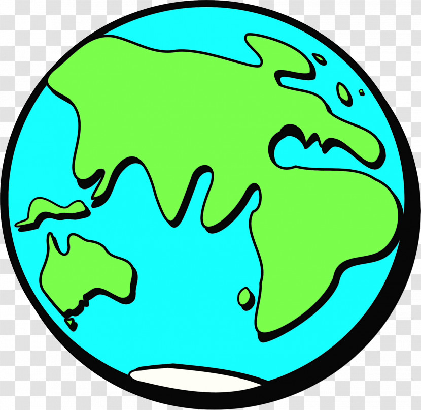 Green Aqua World Sticker Transparent PNG